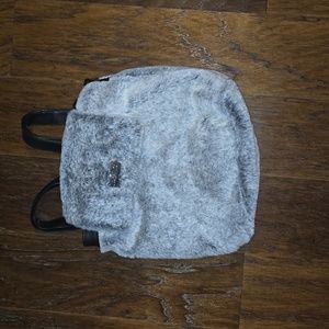 NWOT Justice Grey Fur Mini Backpack